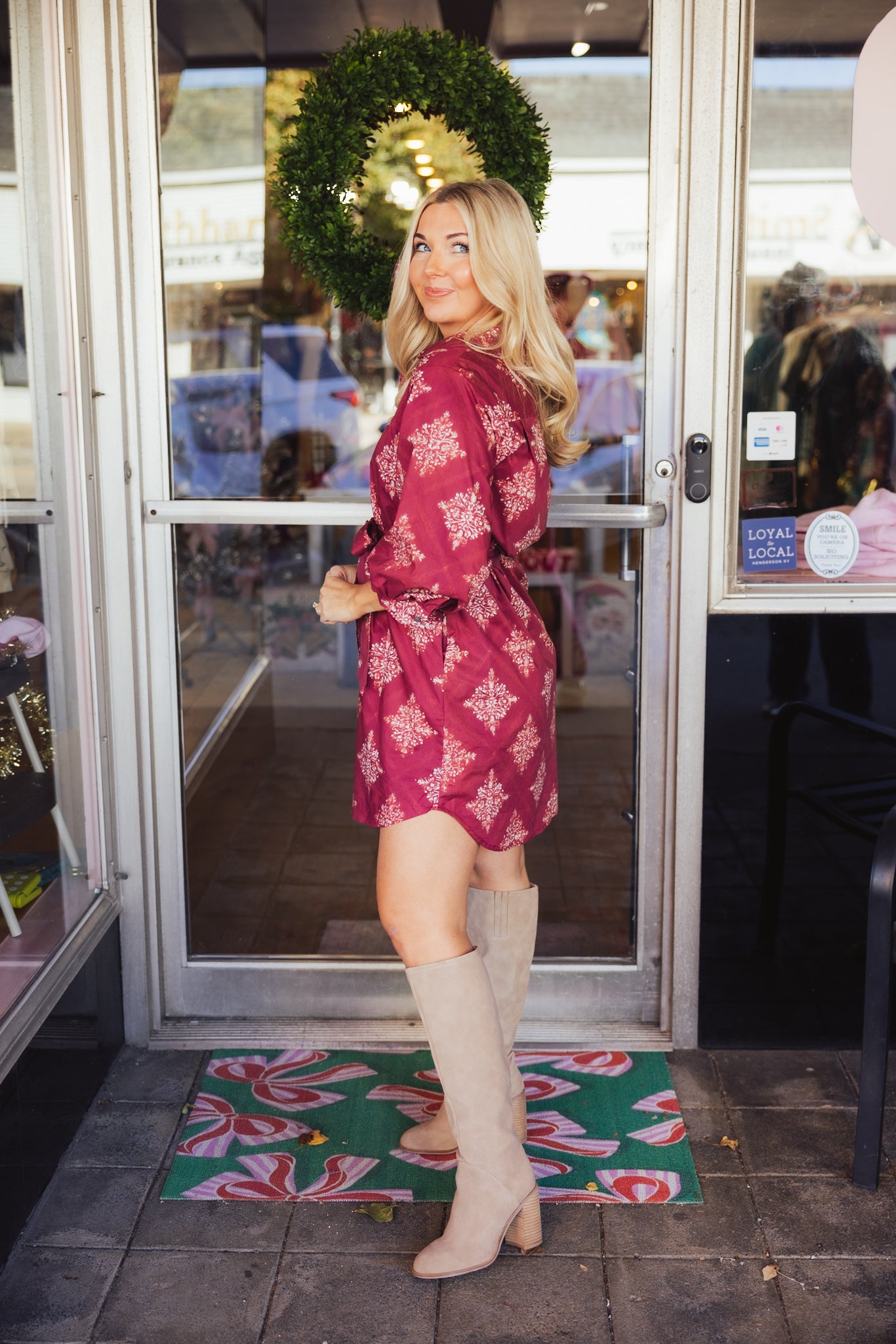 Burgundy Medallion Dress